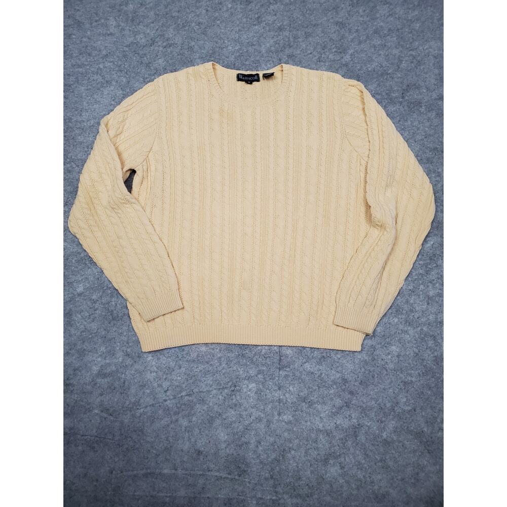Women's VTG Wainscott  Size Medium Yellow Cable Knit Sweater